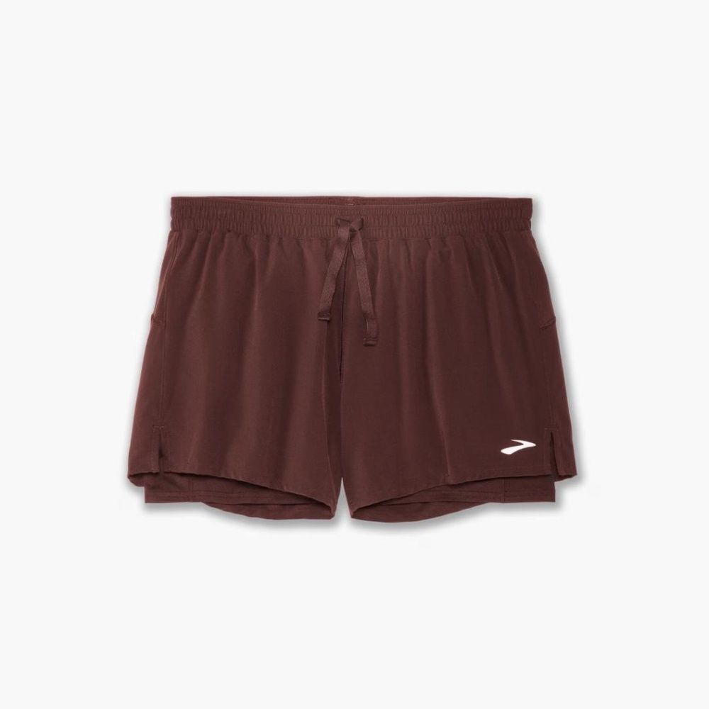 Brooks Women's Athletic Shorts - Brown - Picture 11 of 11